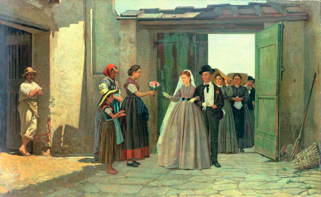 Silvestro Lega: Gli sposi novelli, 1866 circa - Collezione privata