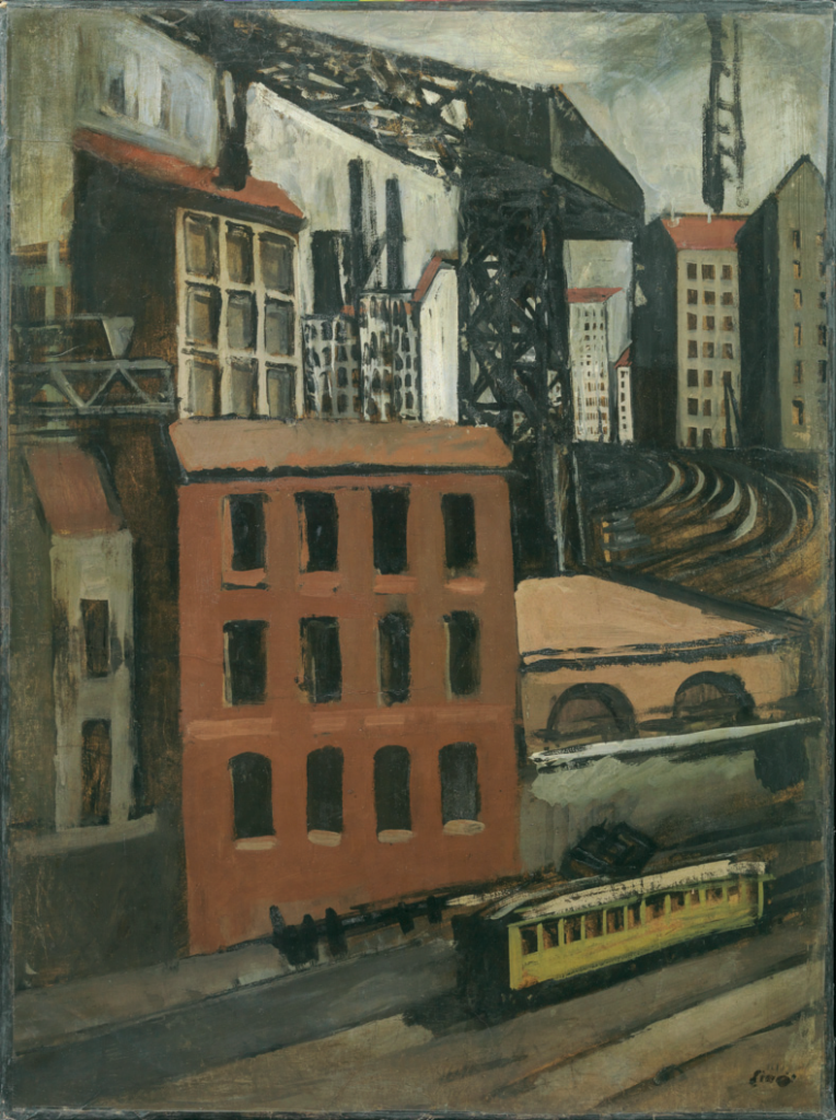 Periferia (Il tram e la gru), 1921 - Firenze, collezione Roberto Casamonti, Courtesy Tornabuoni Arte