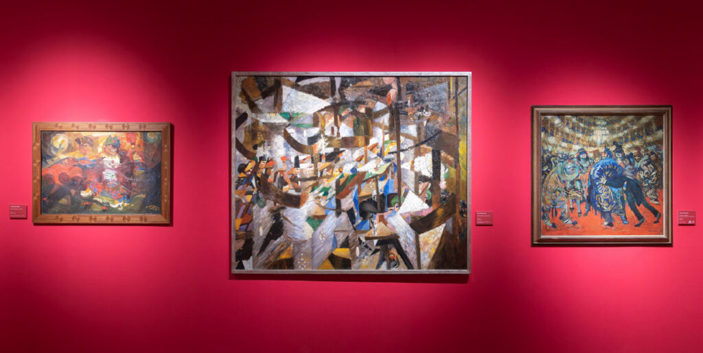Una sala della mostra “Futurismo 1910-1915, La nascita dell’avanguardia” Padova, Palazzo Zabarella. Foto Irene Fanizza