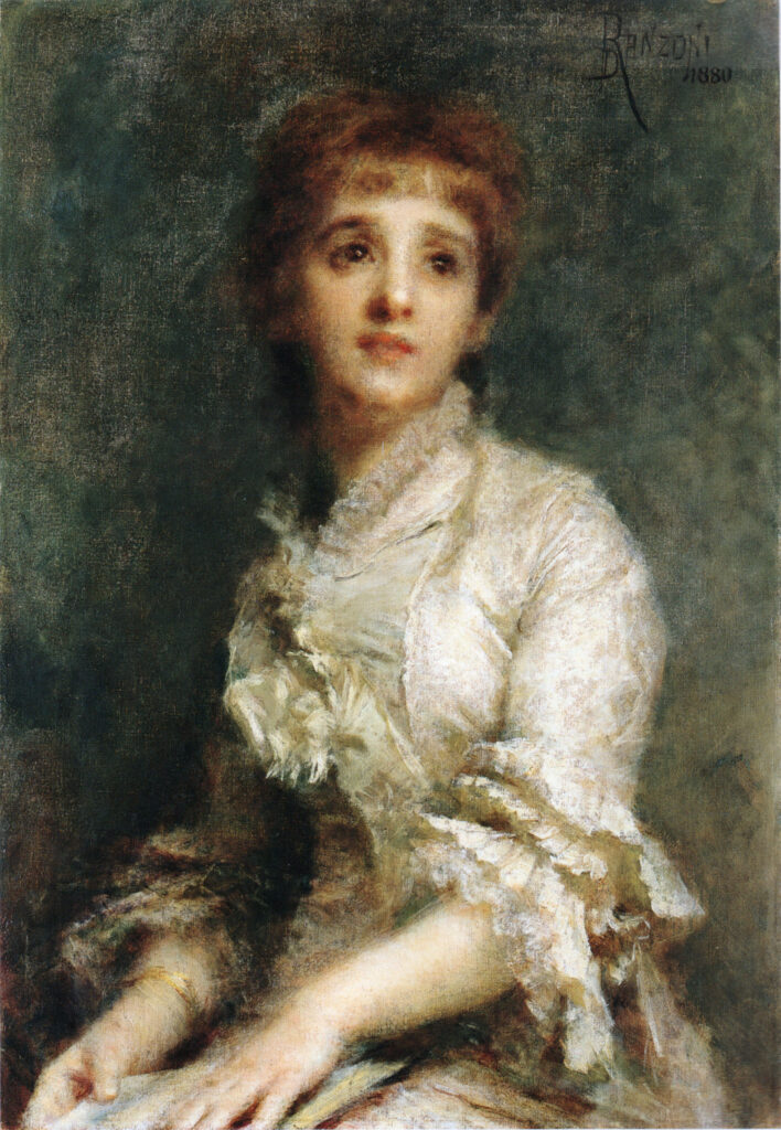 Daniele Ranzoni: Ritratto della signora Luigia Pisani Dossi - Coll. privata